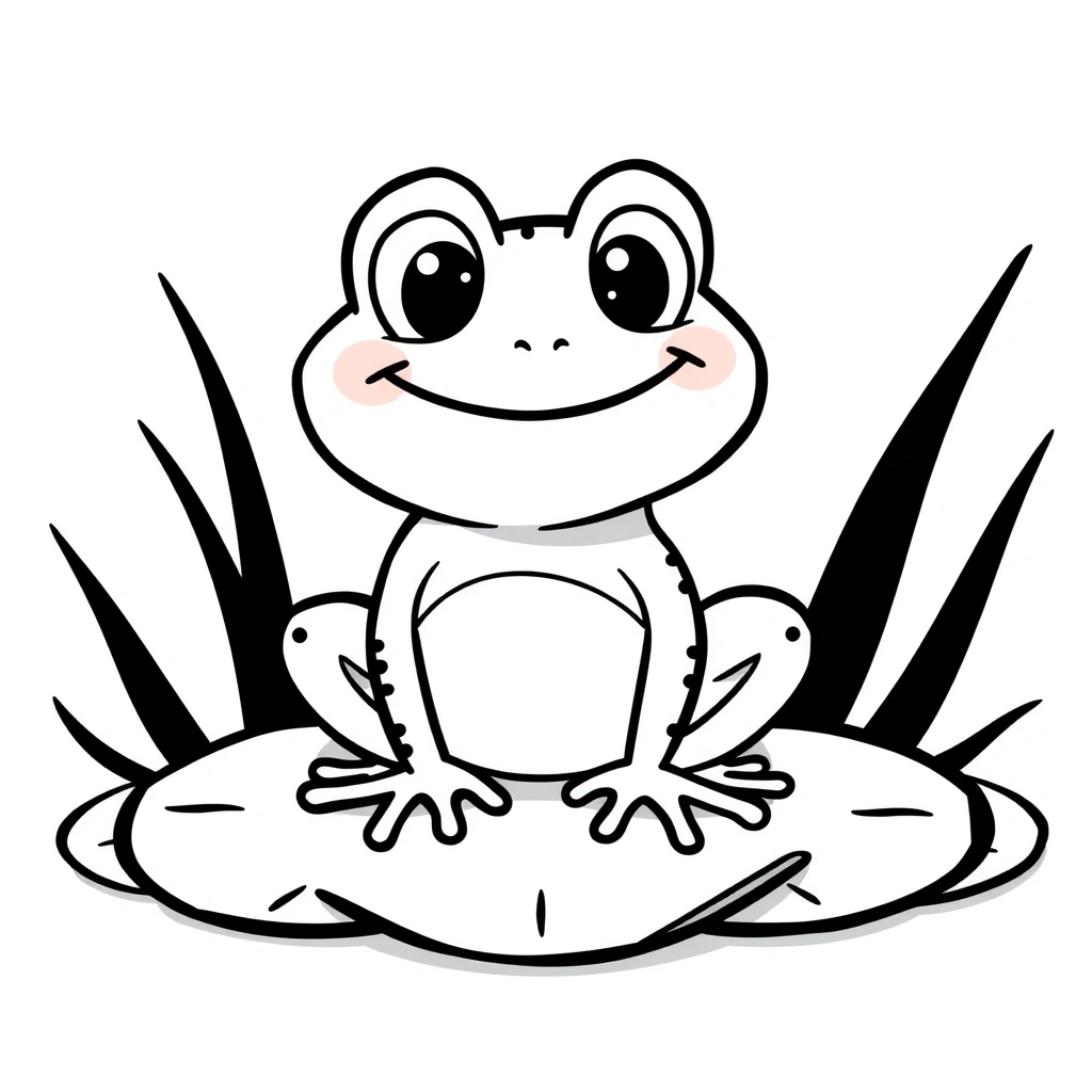 Kolorowanka: Żabka na lilii - Kolorowanki - Dzień Żaby