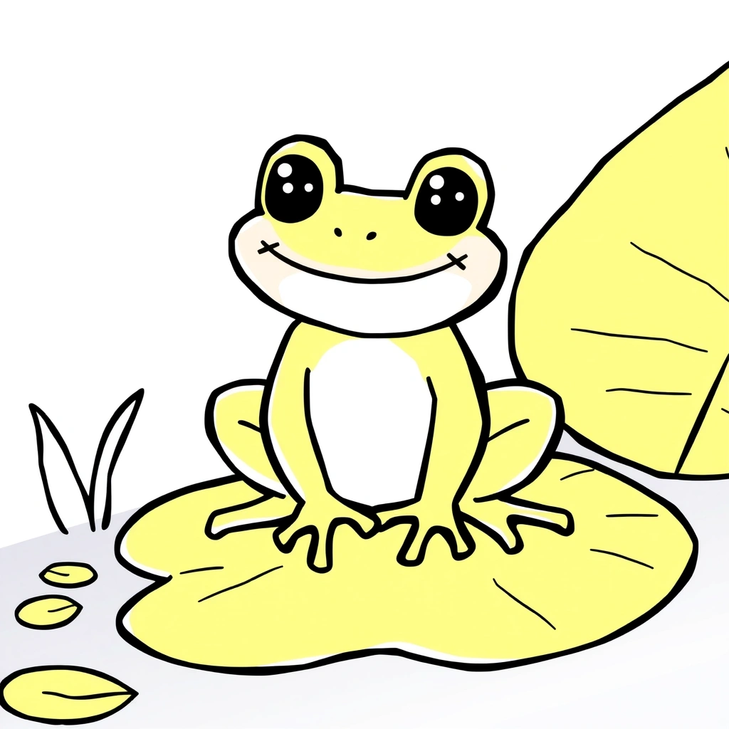 Kolorowanka: Żabka na lilii - Kolorowanki - Dzień Żaby