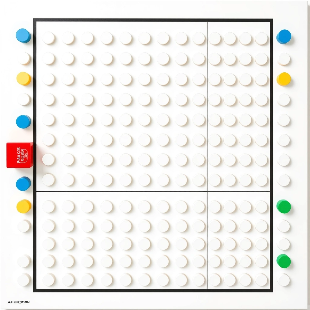 Plansza do budowania (A4) — mata z polami - Szablony - Międzynarodowy Dzień Lego