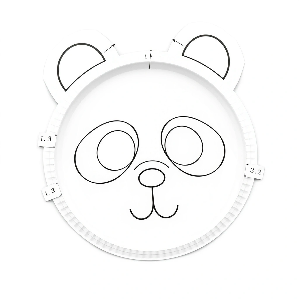 Szablon maski pandy z papierowego talerzyka - Szablony - Dzień Pandy