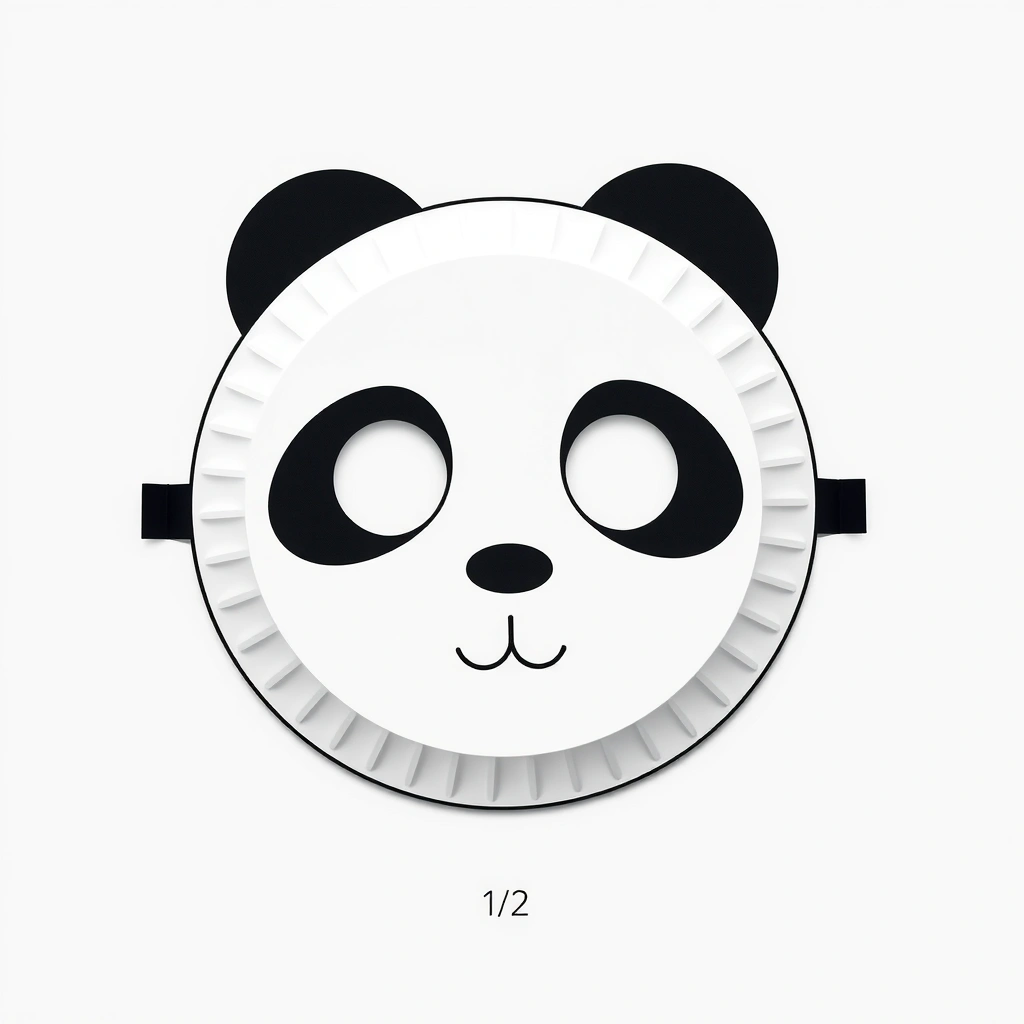 Szablon maski pandy z papierowego talerzyka - Szablony - Dzień Pandy