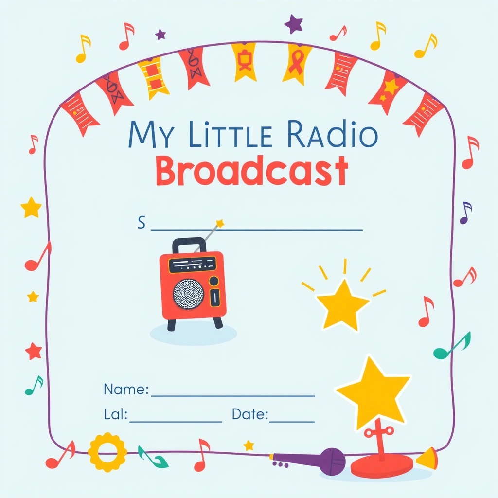 Certyfikat 'Moje krótkie wystąpienie radiowe' - Szablony - Dzień Radia