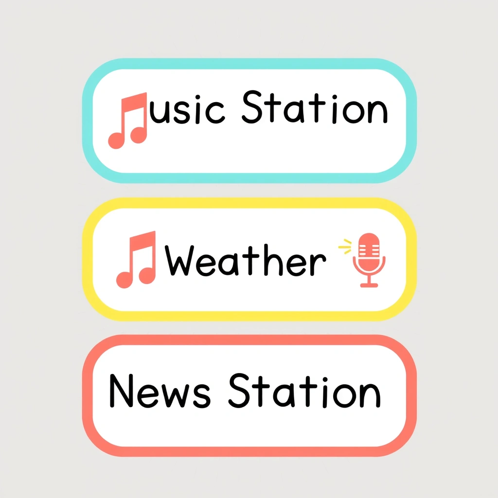 Karty stacji — etykiety do wydruku - Szablony - Dzień Radia