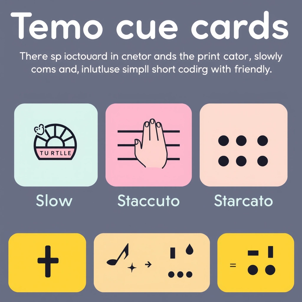 Karty sygnałów tempa — wolno / szybko / staccato - Szablony - Dzień Radia