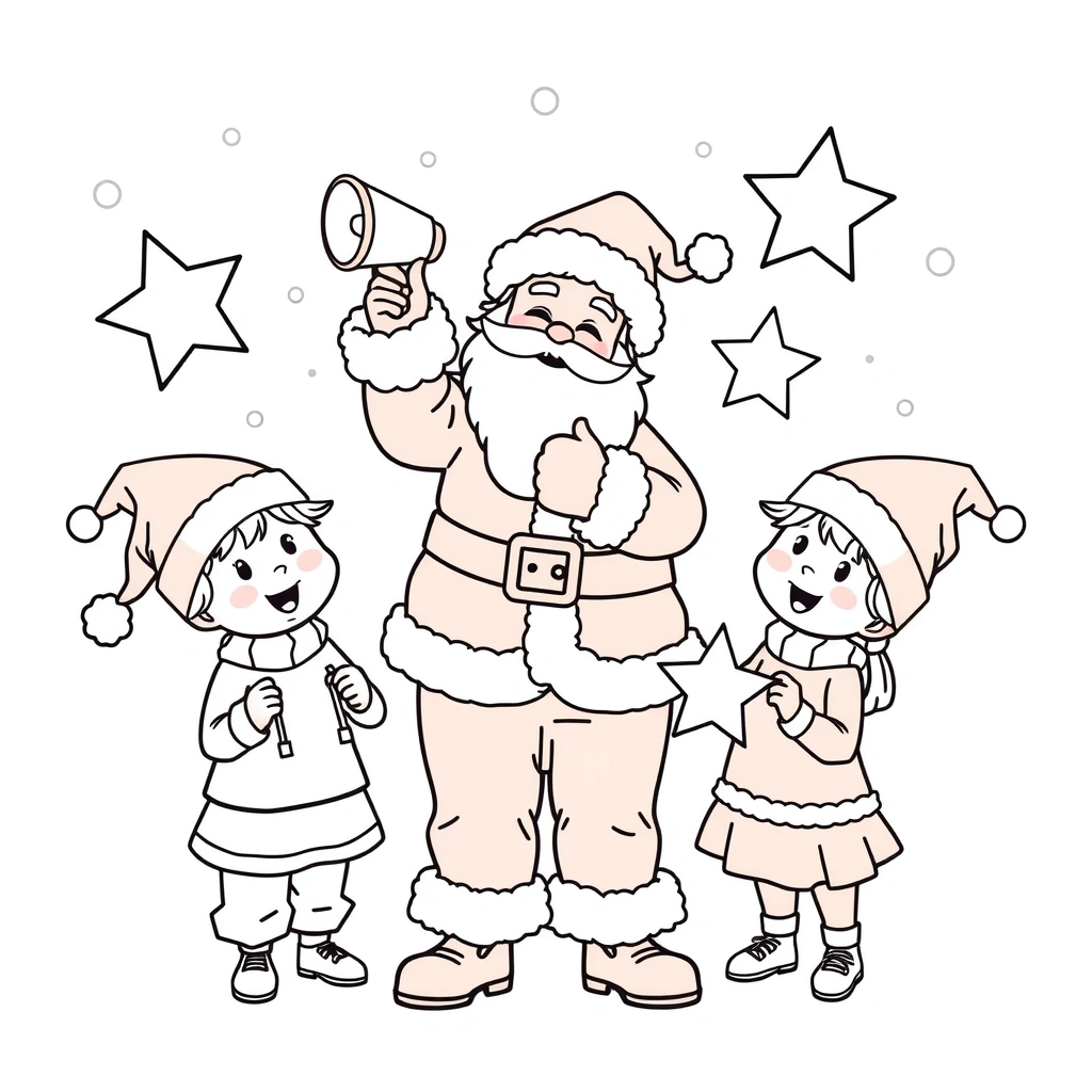 Kolorowanka: Mikołaj z dzwoneczkiem - Kolorowanki - Mikołajki