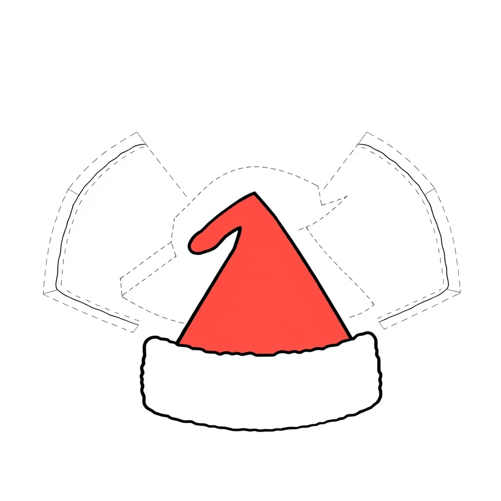 Szablon czapeczki mikołajowej - Szablony - Mikołajki