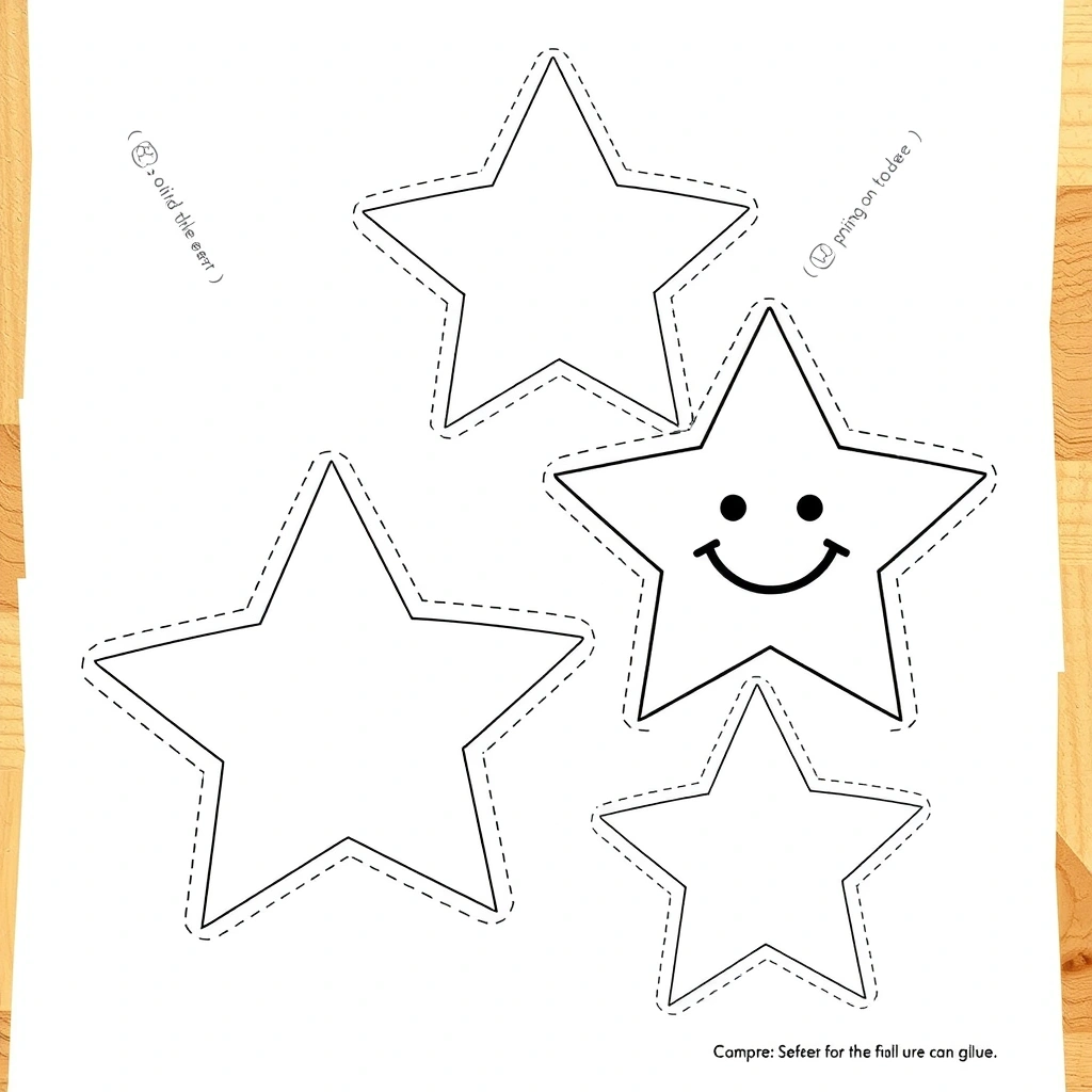 Szablon papierowej gwiazdki — prezencik - Szablony - Mikołajki