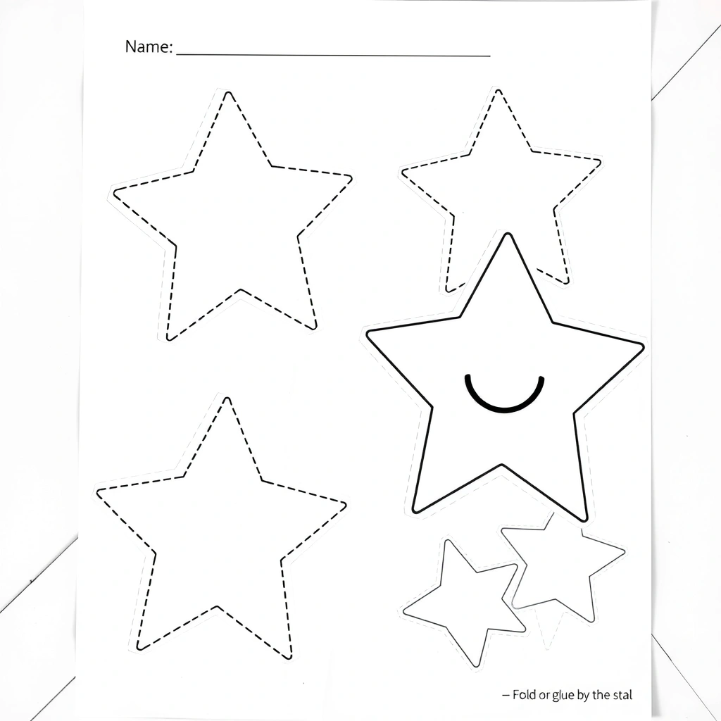 Szablon papierowej gwiazdki — prezencik - Szablony - Mikołajki