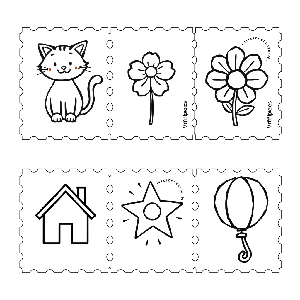 Kolorowanka — zestaw znaczków - Kolorowanki - Dzień Znaczka Pocztowego