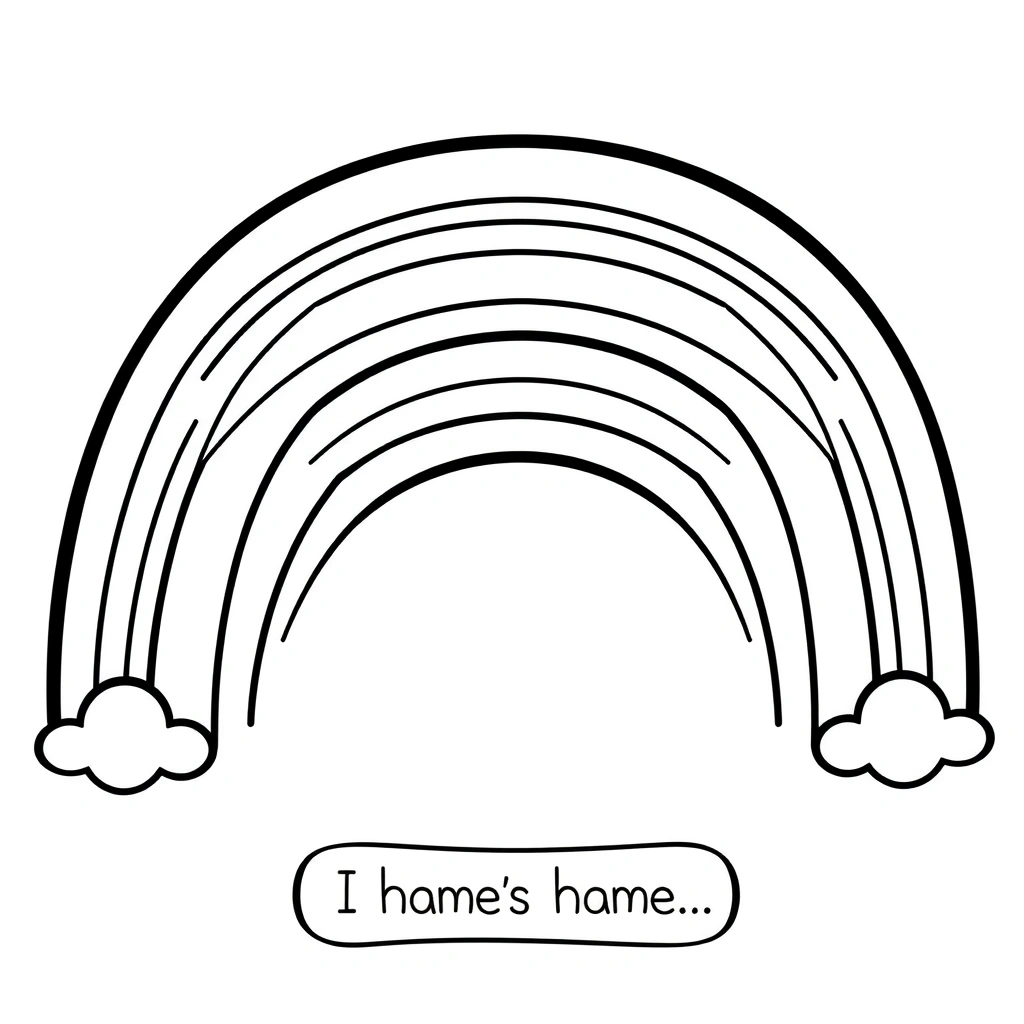 Kolorowanka – Tęcza z grubymi pasami - Kolorowanki - Dzień Kredki