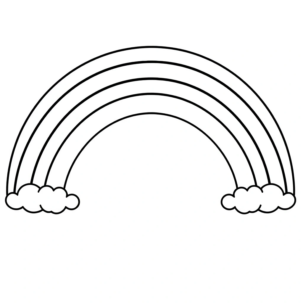 Kolorowanka – Tęcza z grubymi pasami - Kolorowanki - Dzień Kredki