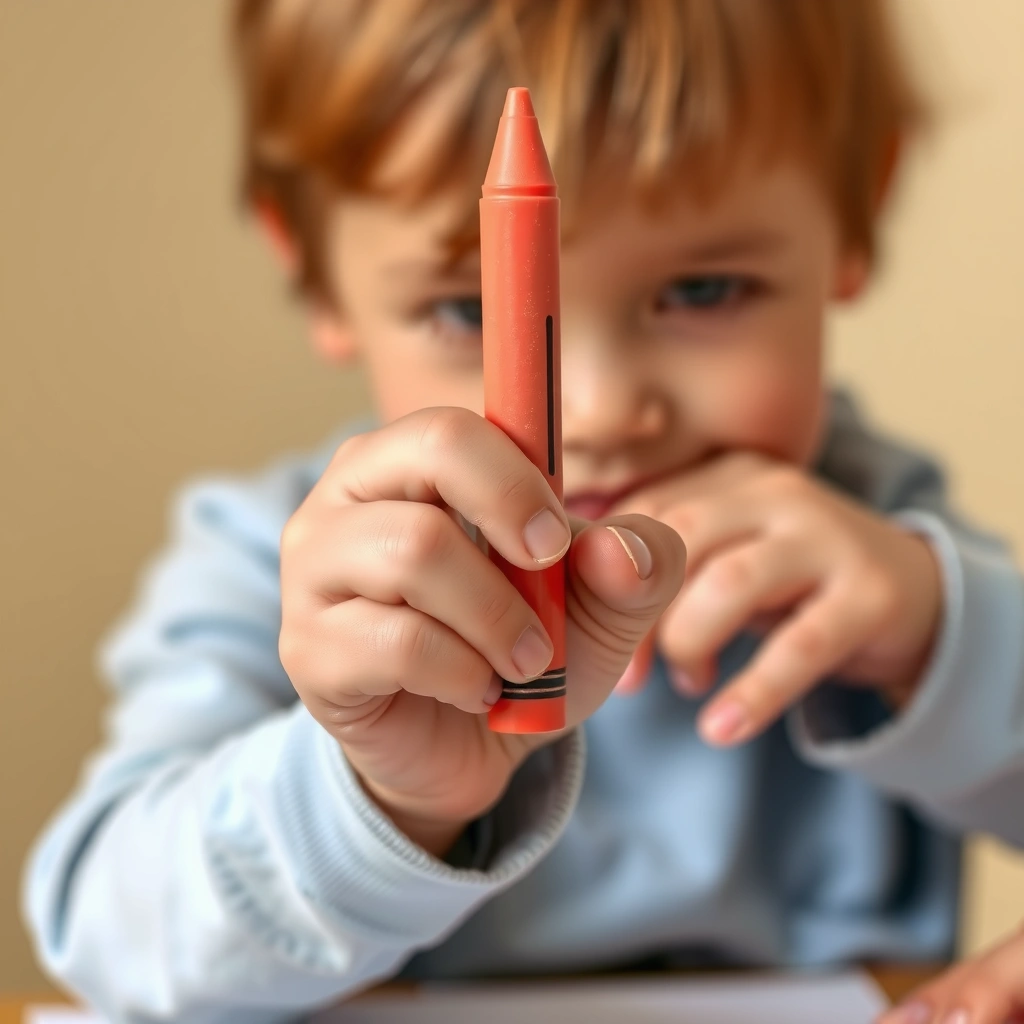 Zbliżenie dłoni: poprawny chwyt kredki - Materiały - Dzień Kredki