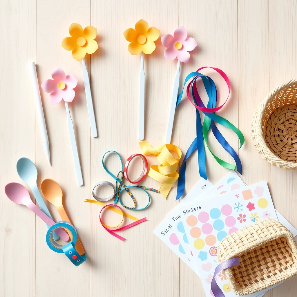 Flat-lay: Zestaw materiałów do zajęć - Materiały - Dzień Kobiet