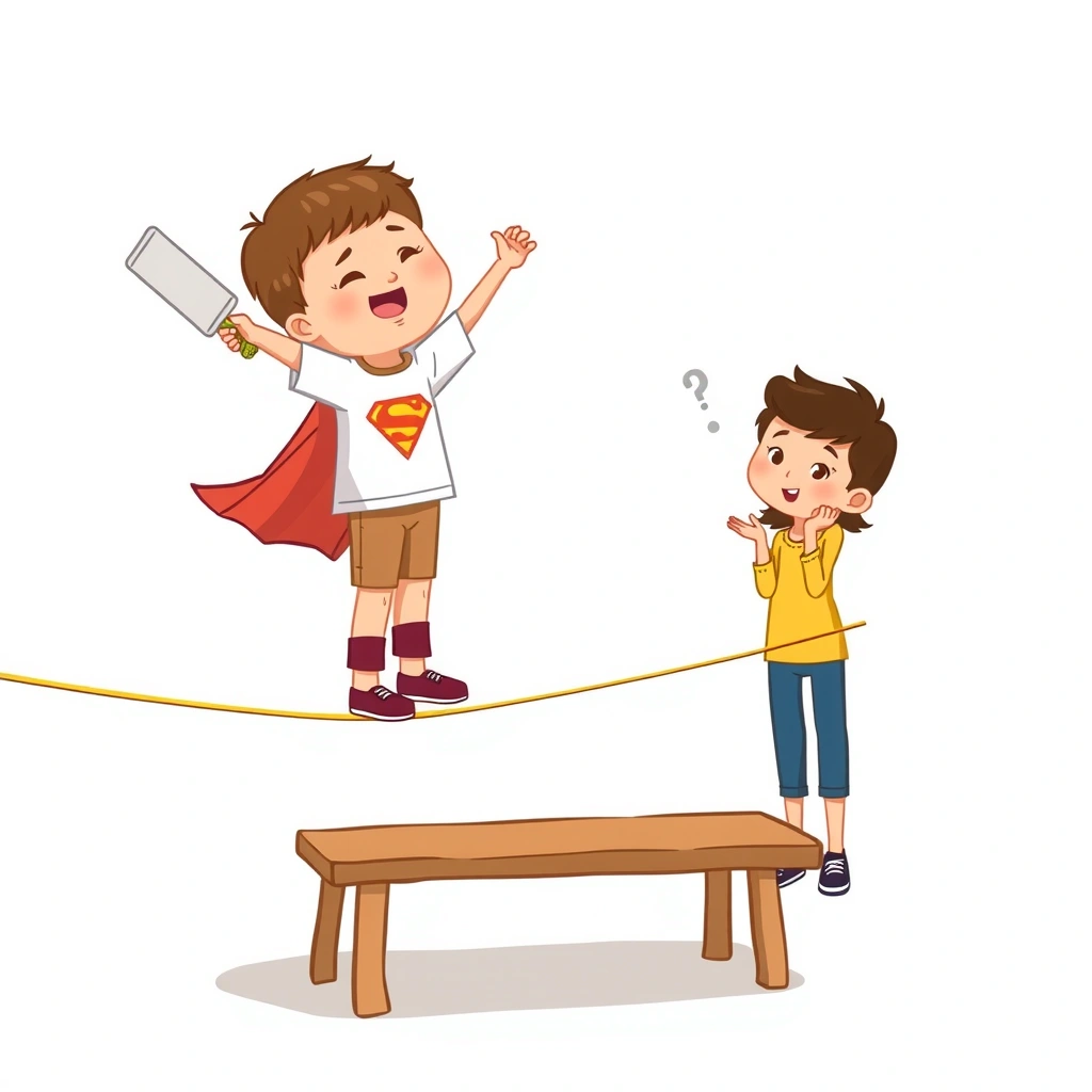 Stacja 3 — Równoważnia 'walczący superbohater' (ilustracja) - Materiały - Dzień Mężczyzn