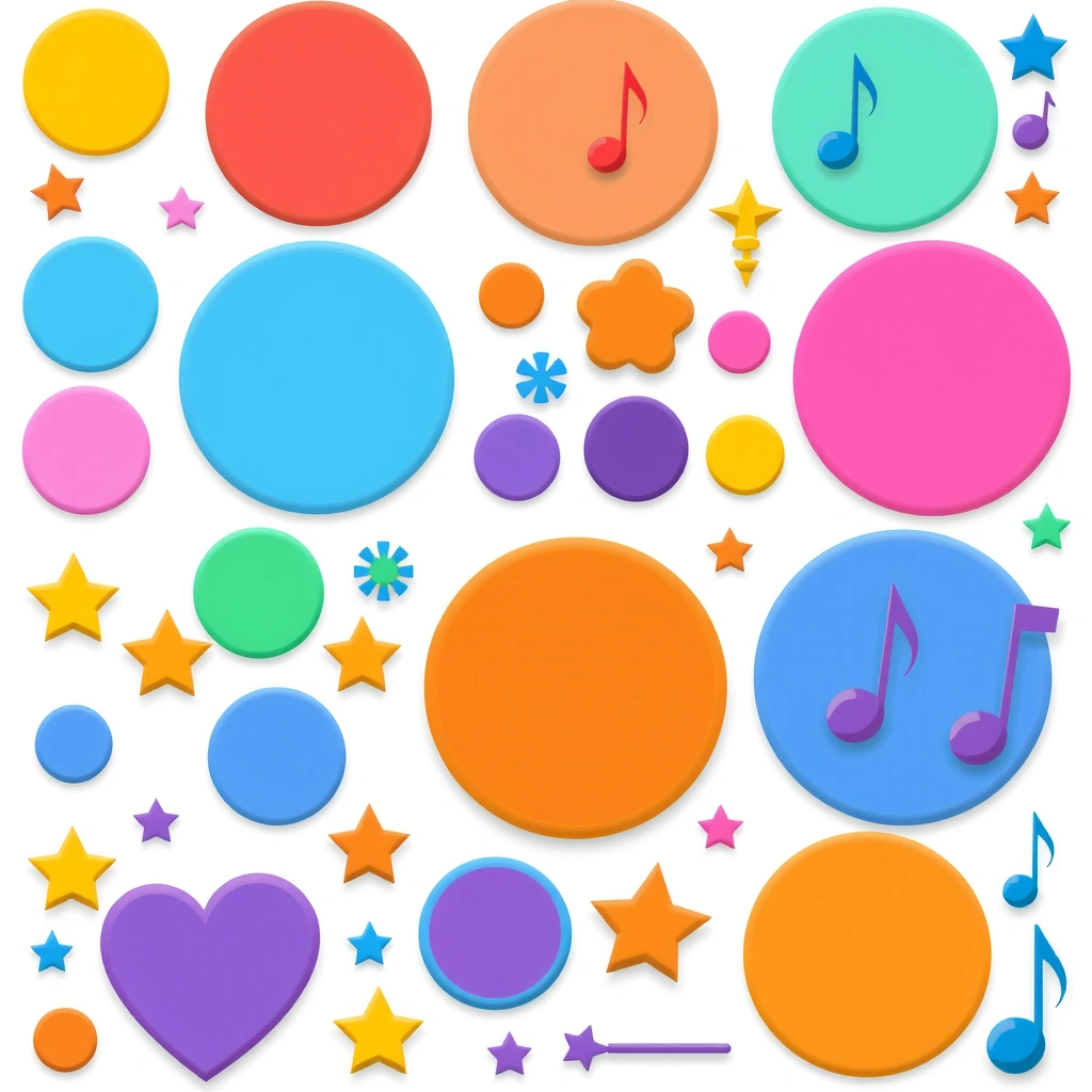 Arkusz naklejek i papierowych pokręteł - Szablony - Dzień Radia (kwiecień)