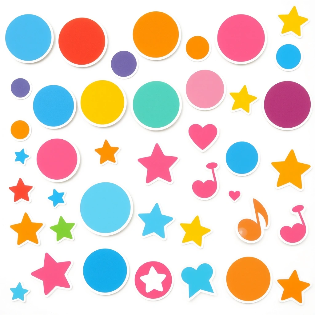 Arkusz naklejek i papierowych pokręteł - Szablony - Dzień Radia (kwiecień)