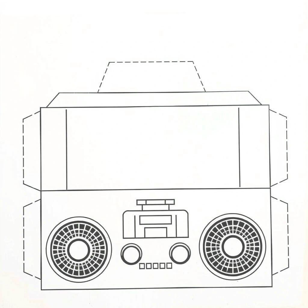 Szablon mini radia do druku - Szablony - Dzień Radia (kwiecień)