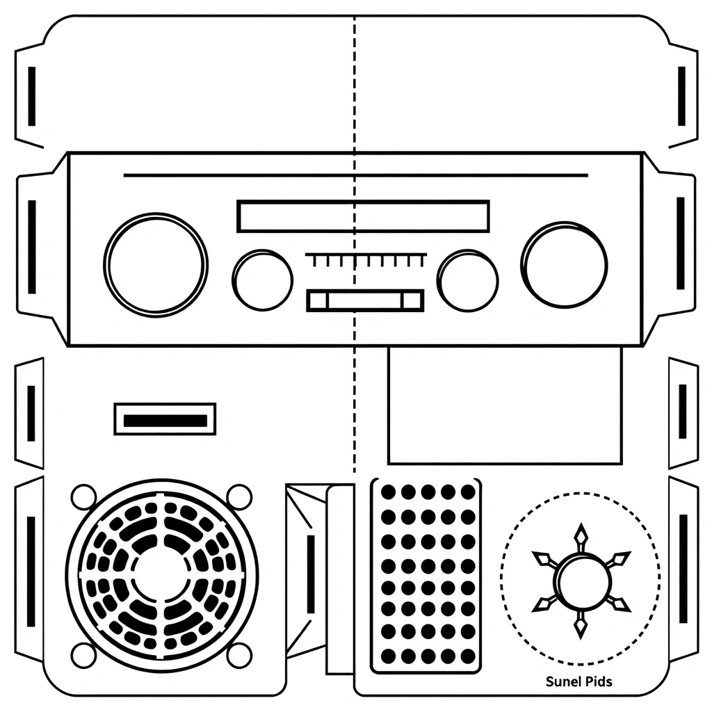 Szablon mini radia do druku - Szablony - Dzień Radia (kwiecień)