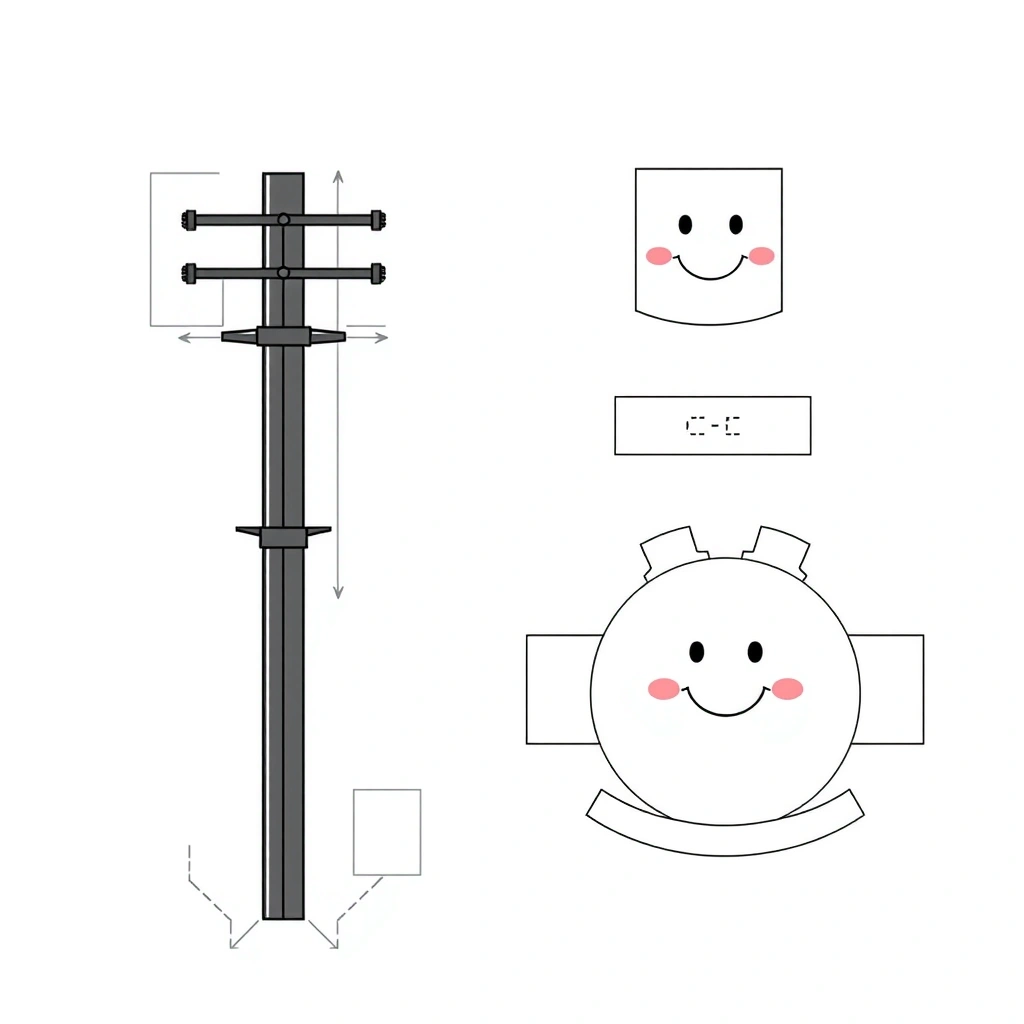 Szablon słupów energetycznych do złożenia (Template) - Szablony - Dzień Energetyka