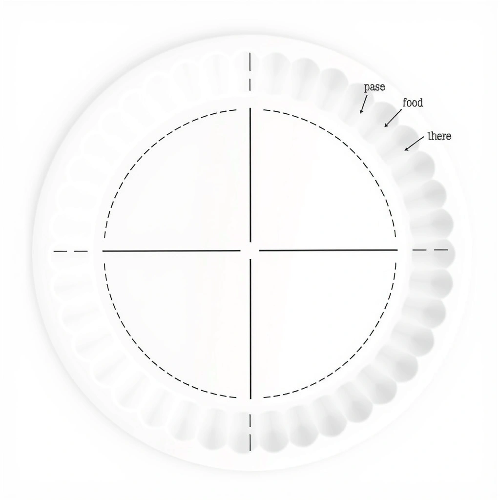 Szablon papierowego talerzyka do wycięcia - Szablony - Dzień Zdrowego Jedzenia