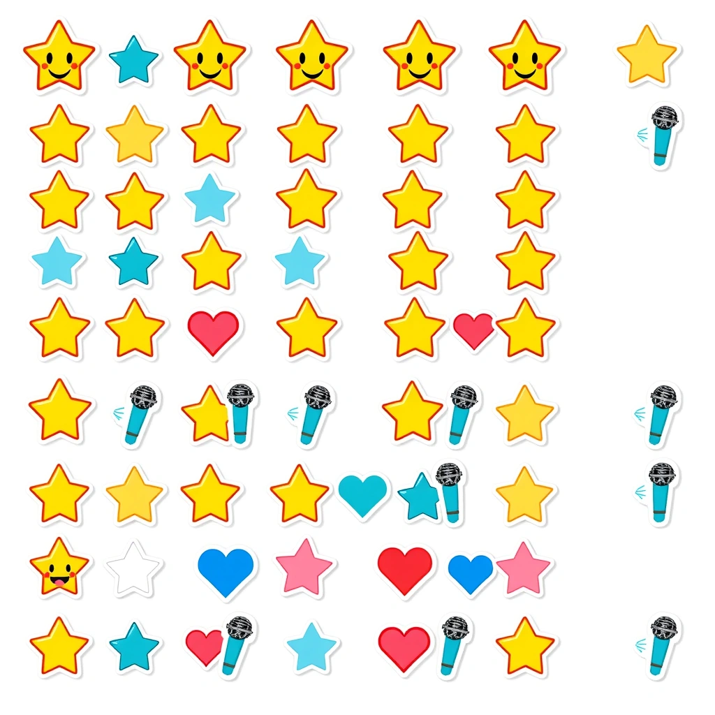 Arkusz naklejek uznania - Szablony - Dzień Radia