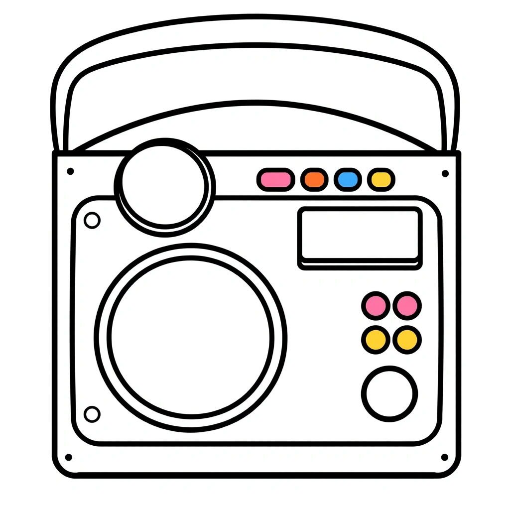 Radio do zabawy (szablon dekoracji) - Szablony - Dzień Radia