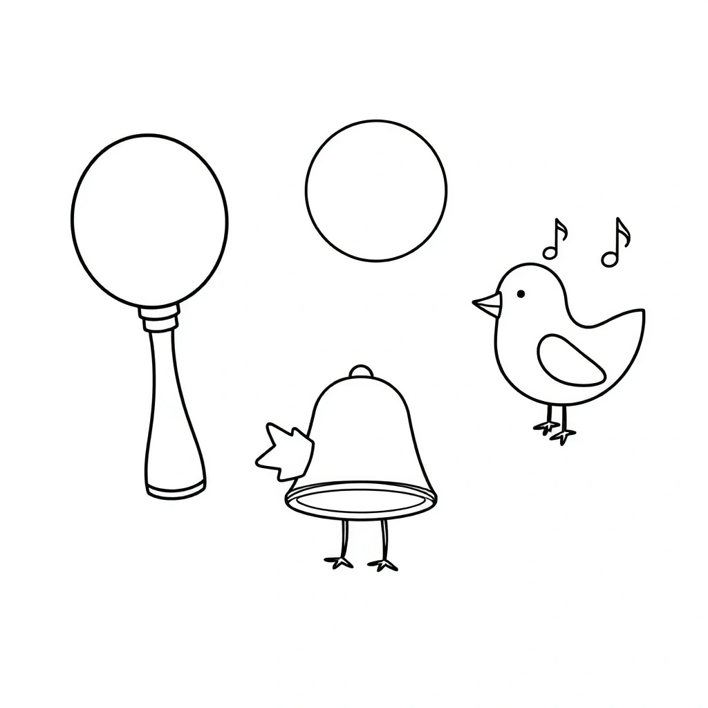 Strona kolorowanka — instrumenty i nutki - Kolorowanki - Dzień Radia