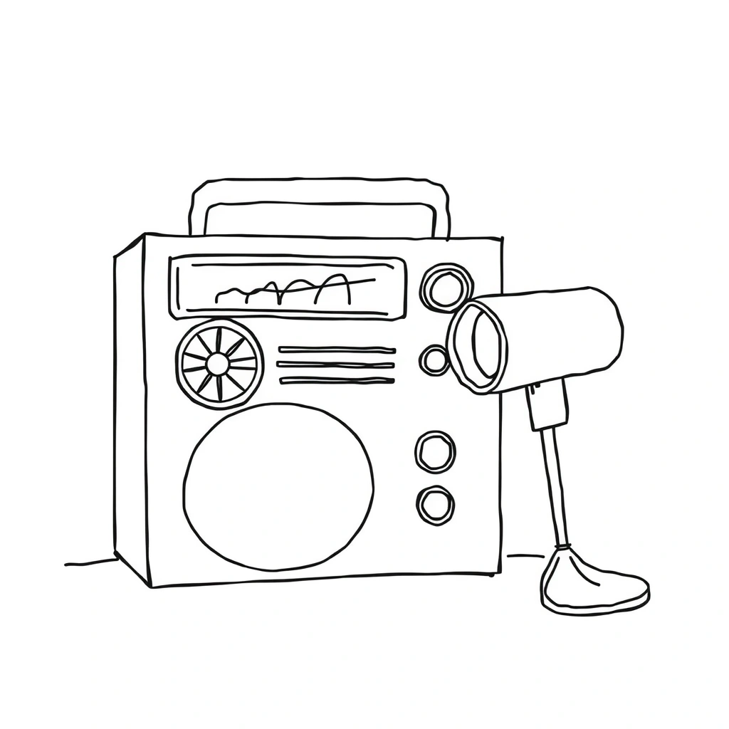 Strona kolorowanka — radio i mikrofon - Kolorowanki - Dzień Radia