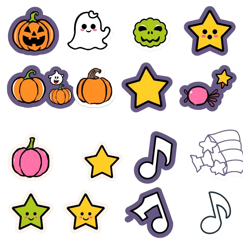 Arkusz naklejek / kolorowanka — nagrody - Kolorowanki - Halloween