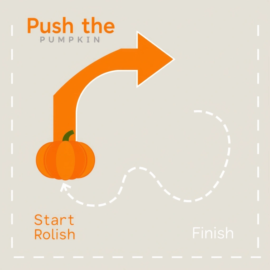 Szablon strzałek i trasy — przesuwanie dyni - Szablony - Halloween