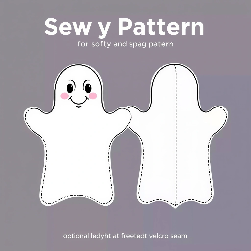 Szablon woreczka 'duszek' (beanbag) - Szablony - Halloween