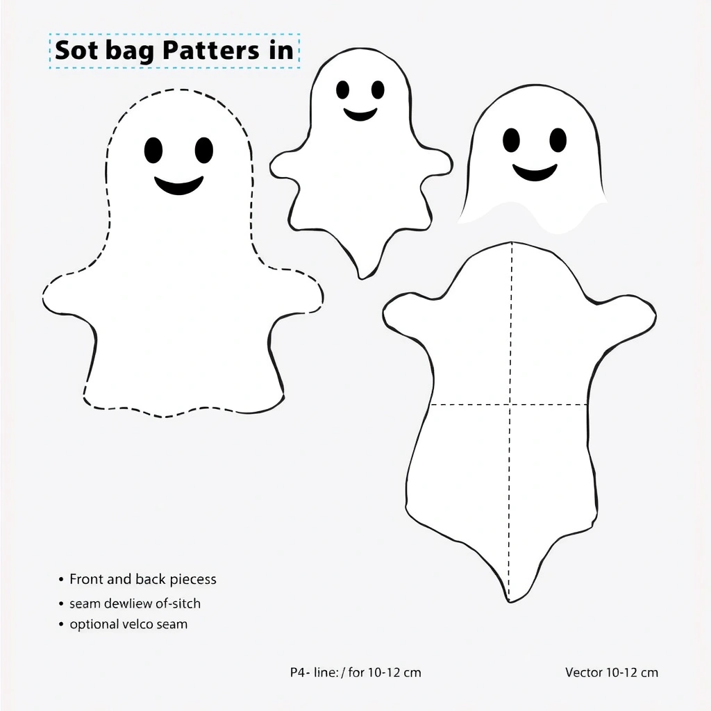 Szablon woreczka 'duszek' (beanbag) - Szablony - Halloween