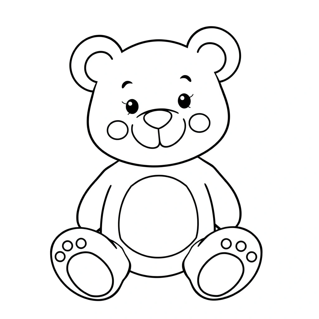 Kolorowanka: Prosty miś do kolorowania - Kolorowanki - Dzień Książki dla Dzieci