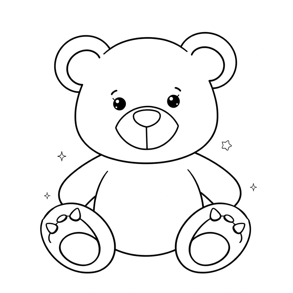 Kolorowanka: Prosty miś do kolorowania - Kolorowanki - Dzień Książki dla Dzieci