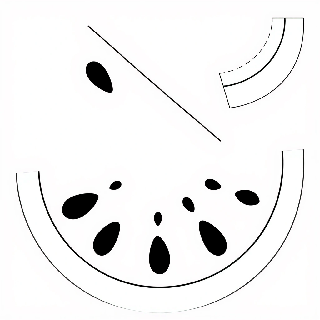 Szablon plasterka arbuza do wycięcia - Szablony - Dzień Arbuza