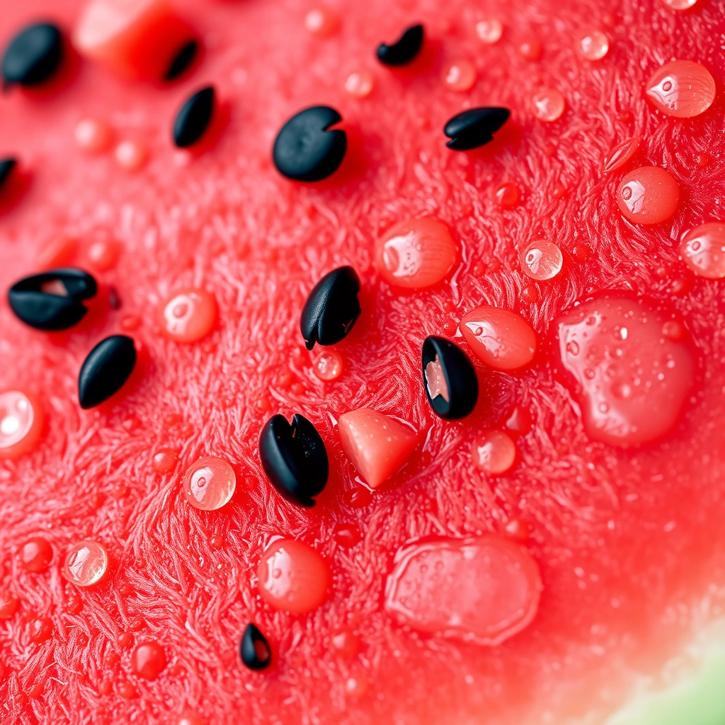 Zbliżenie miąższu arbuza — tekstura do dotyku - Materiały - Dzień Arbuza