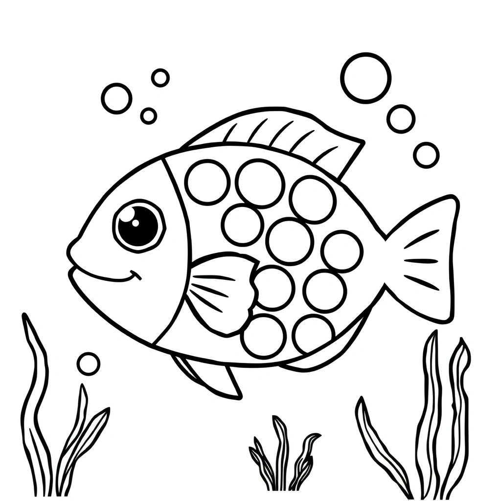 Arkusz do kolorowania: rybka - Kolorowanki - Dzień Ryby
