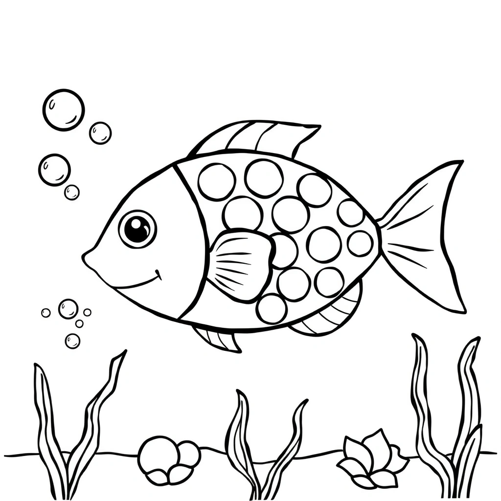 Arkusz do kolorowania: rybka - Kolorowanki - Dzień Ryby