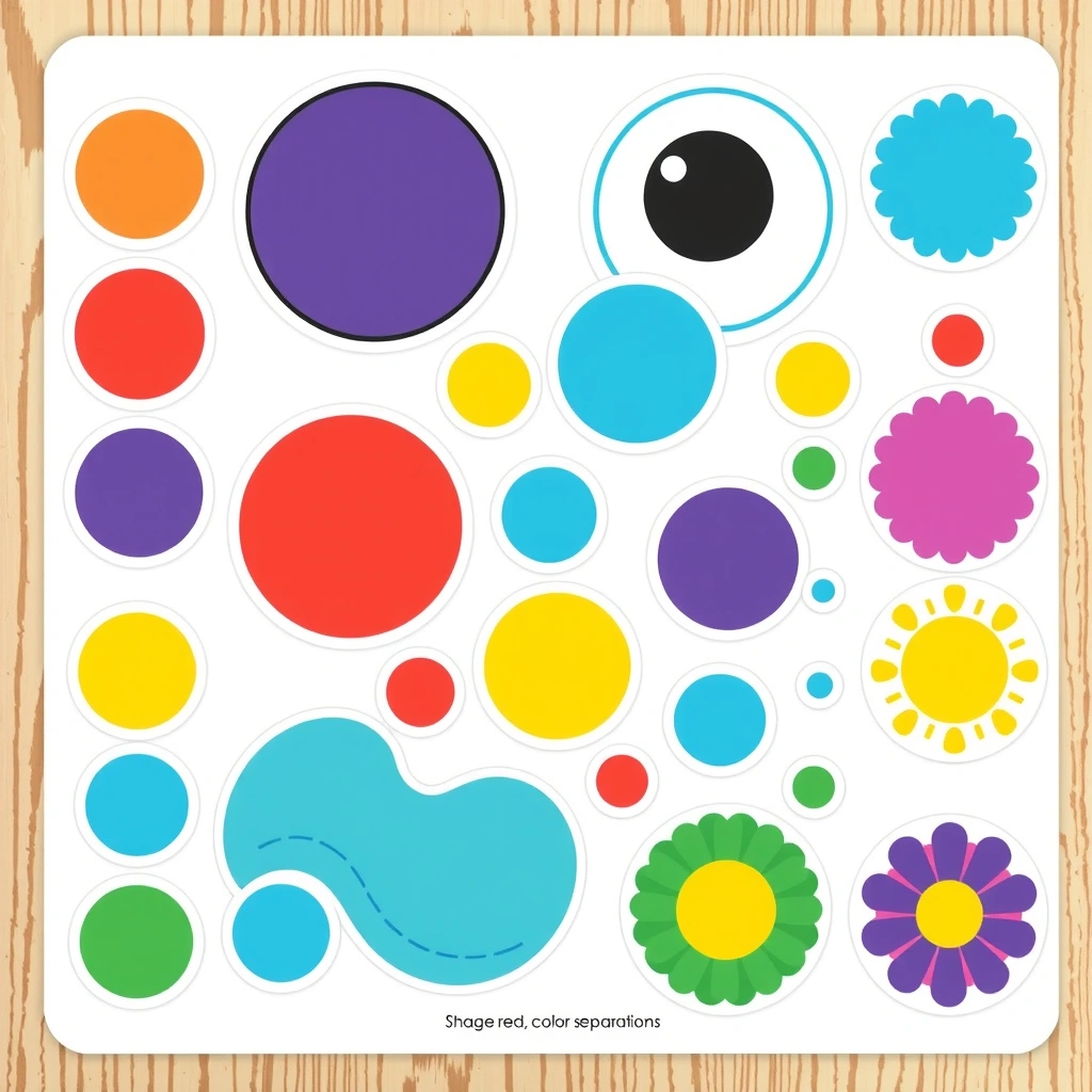 Arkusz naklejek: oczka, kółka i fale - Szablony - Dzień Ryby