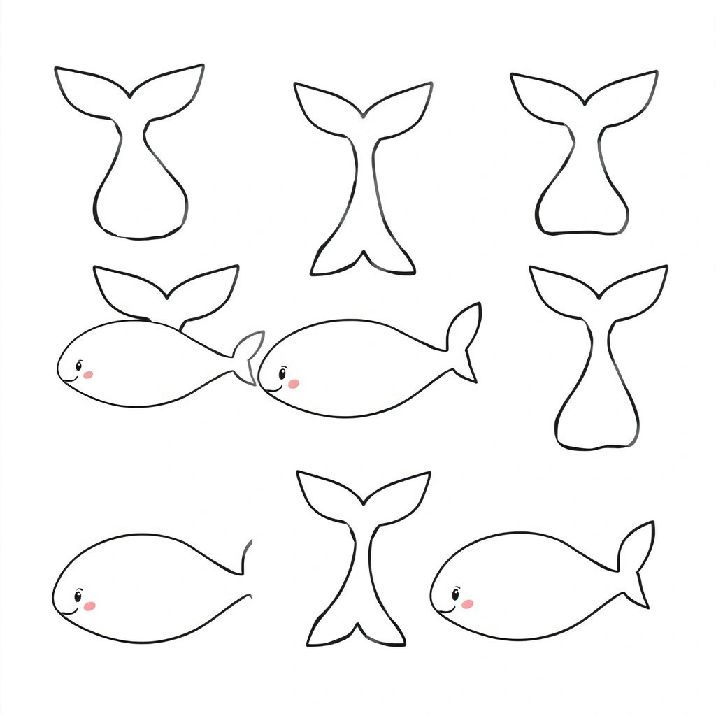 Szablony ogonków i płetw - Szablony - Dzień Ryby