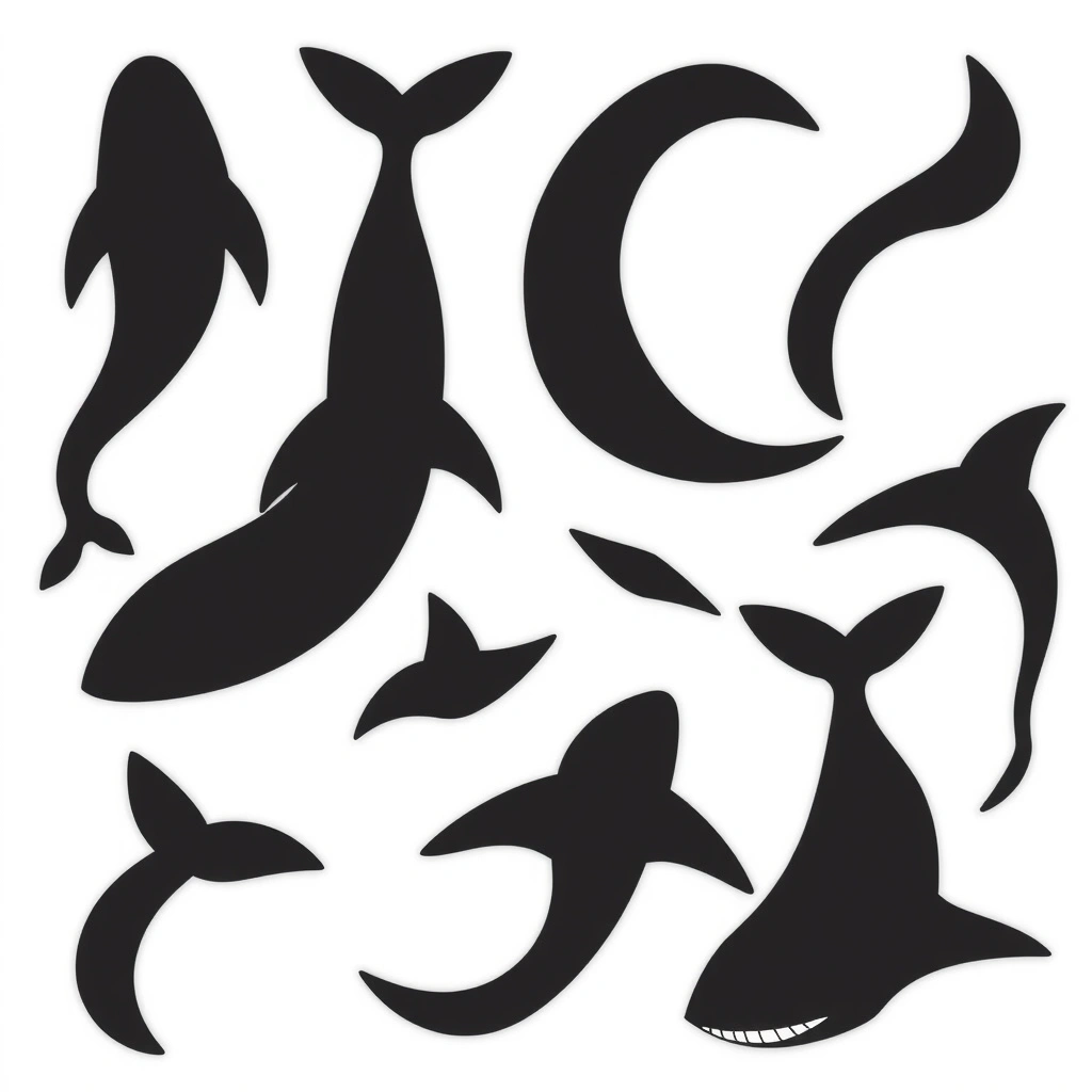 Szablony ogonków i płetw - Szablony - Dzień Ryby