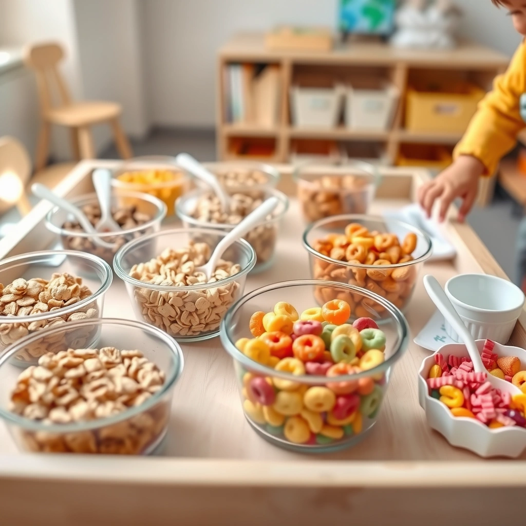 Taca sensoryczna z płatkami - Materiały - Dzień Płatków Śniadaniowych