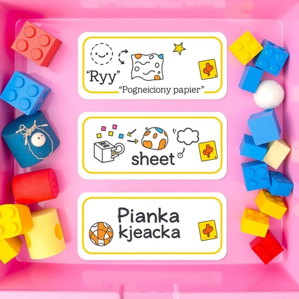 Etykiety na tacki sensoryczne - Szablony - Międzynarodowy Dzień Lego