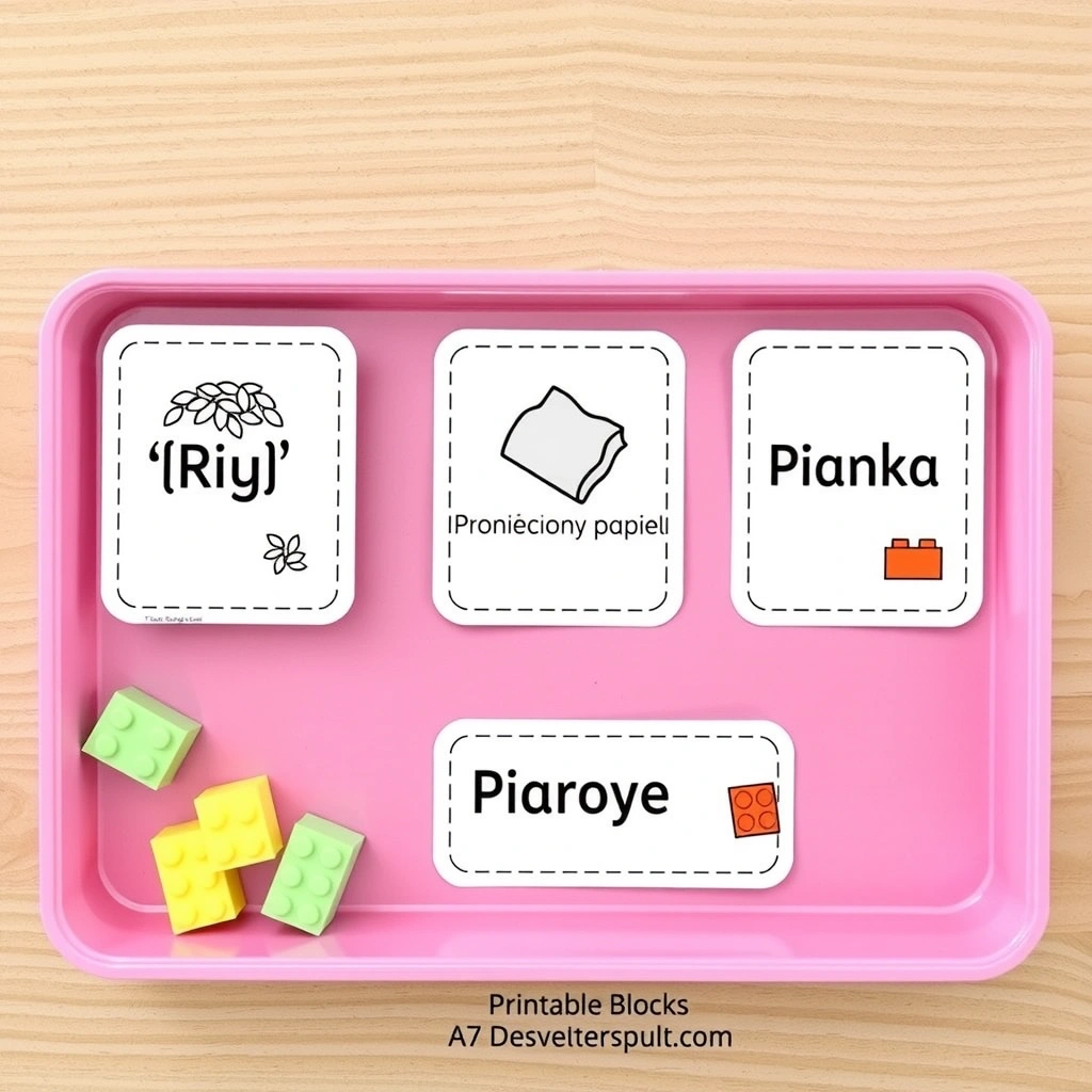 Etykiety na tacki sensoryczne - Szablony - Międzynarodowy Dzień Lego