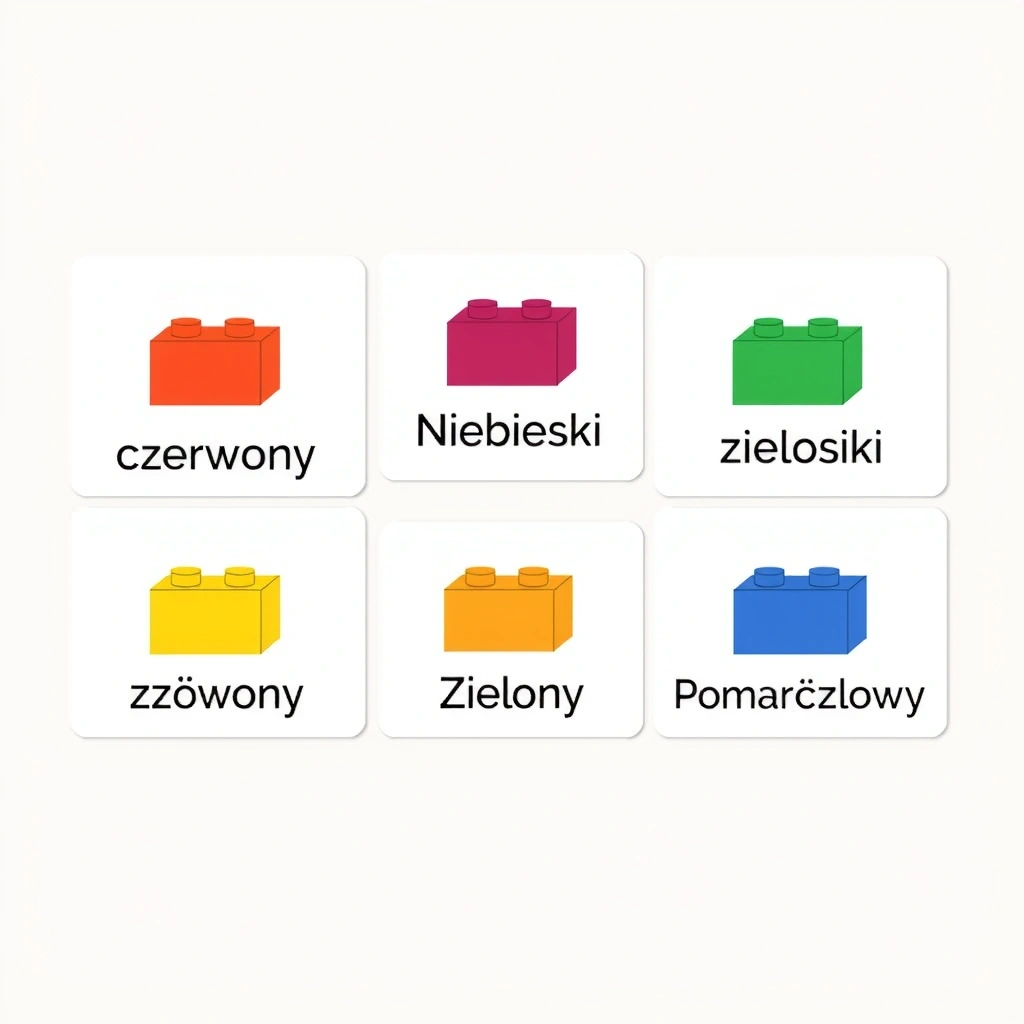 Fiszki kolorów (zestaw) - Szablony - Międzynarodowy Dzień Lego