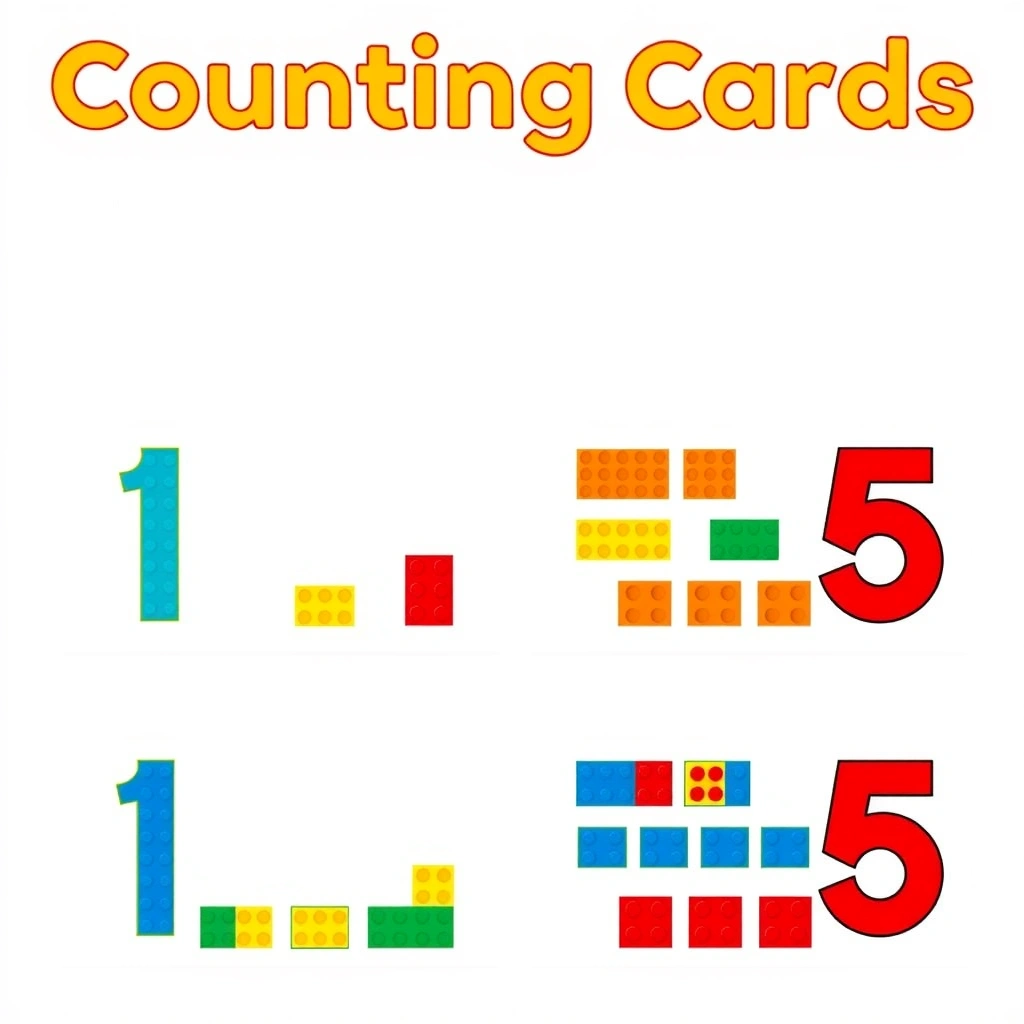 Karty do liczenia 1–5 - Szablony - Międzynarodowy Dzień Lego