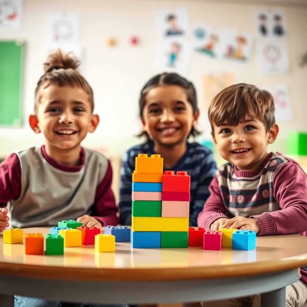 Zdjęcie — Dzieci budują małe wieże - Materiały - Międzynarodowy Dzień Lego