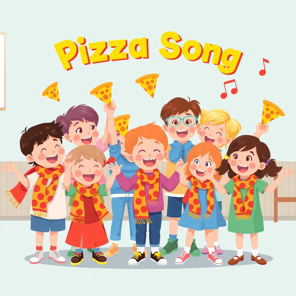 Piosenka o pizzy — śpiew z chustkami - Materiały - Dzień Pizzy (luty)