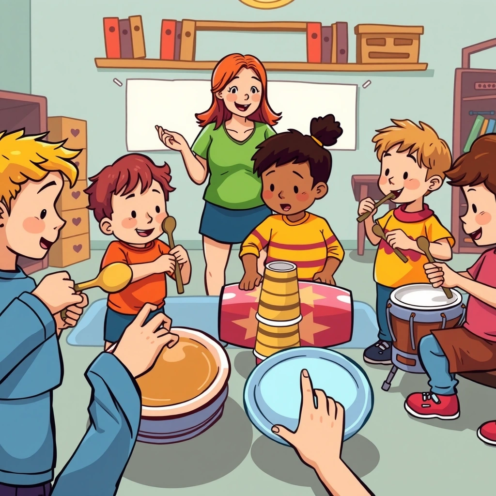 Rytmy pizzy — dzieci grają perkusyjnie - Materiały - Dzień Pizzy (luty)