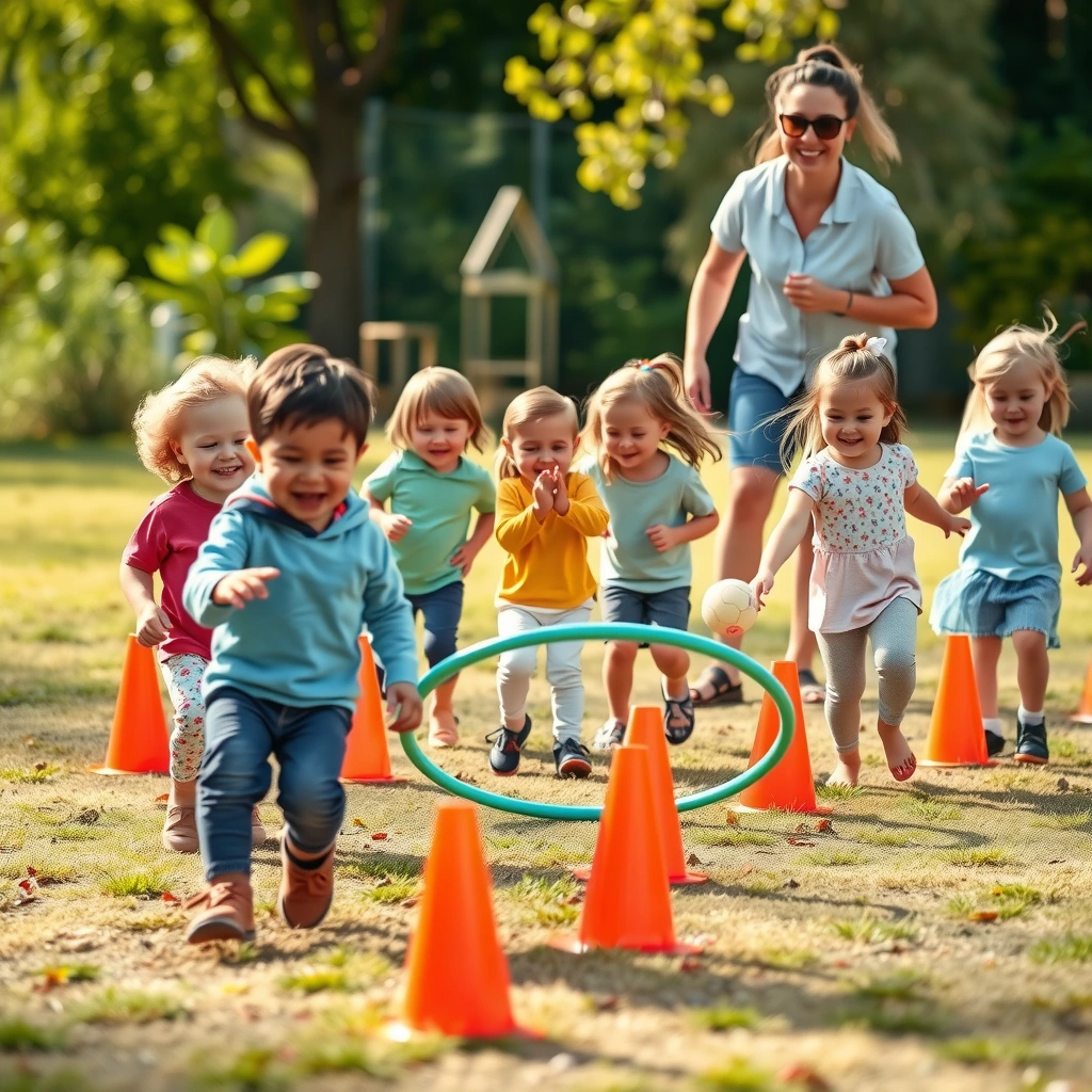 Ilustracja: Tor ruchowy — scena zabawy - Materiały - Dzień Dziecka